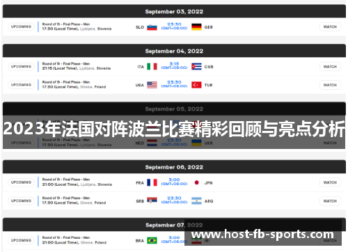 2023年法国对阵波兰比赛精彩回顾与亮点分析 2023年法国对阵波兰比赛精彩回顾与亮点分析