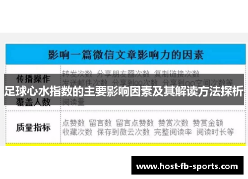 足球心水指数的主要影响因素及其解读方法探析